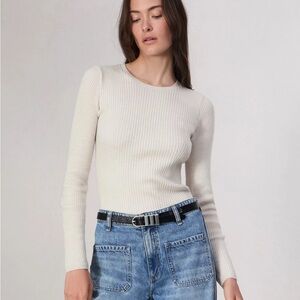 NWT Rag & Bone Off White Adrina Crew Ribbed Sweater